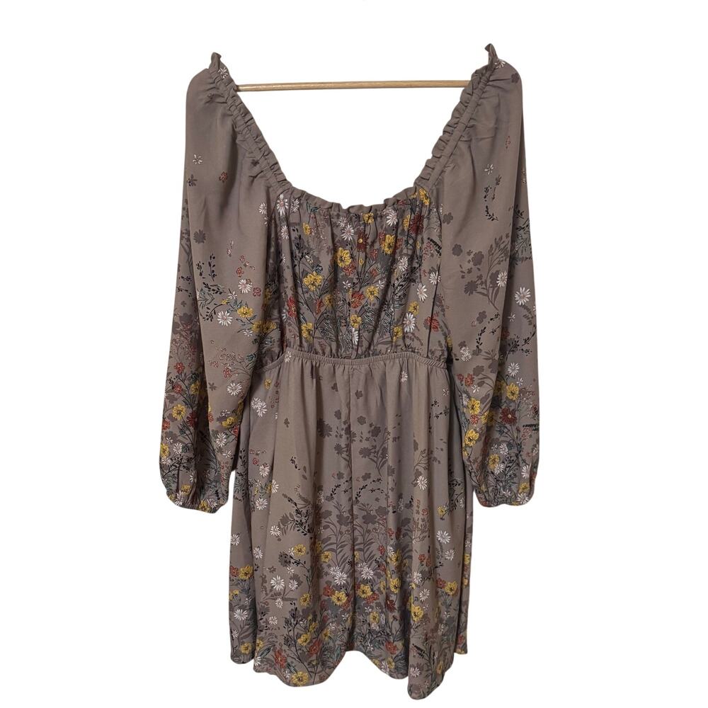 Maurices Floral Ruched Long Sleeve Dress Size XL - Picture 8 of 11